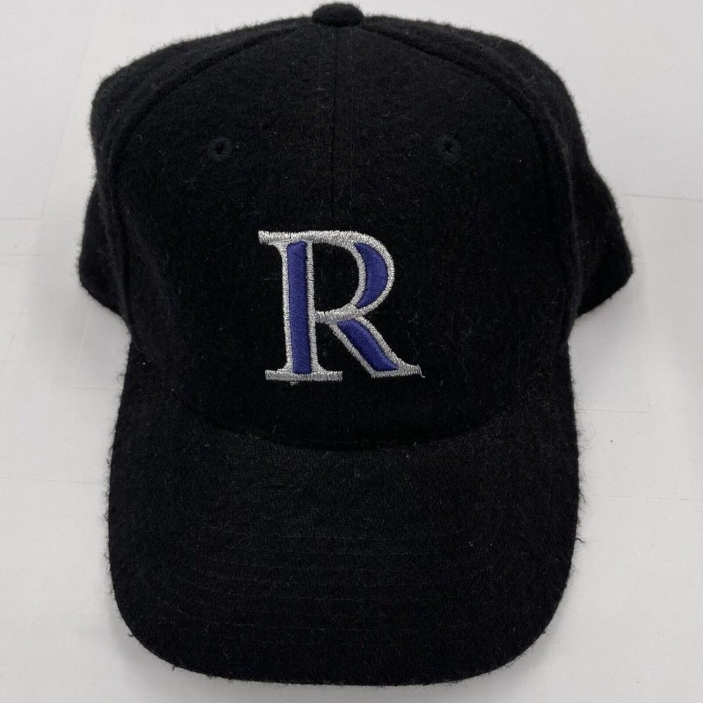 Vintage Colorado Rockies Wool Baseball Hat Cap 7 1/4 Black Fitted‎ Embroidered